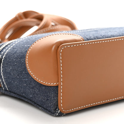 Loro Piana Denim L19 Extra Pocket Pouch Blue Warm Tan 8 of 9
