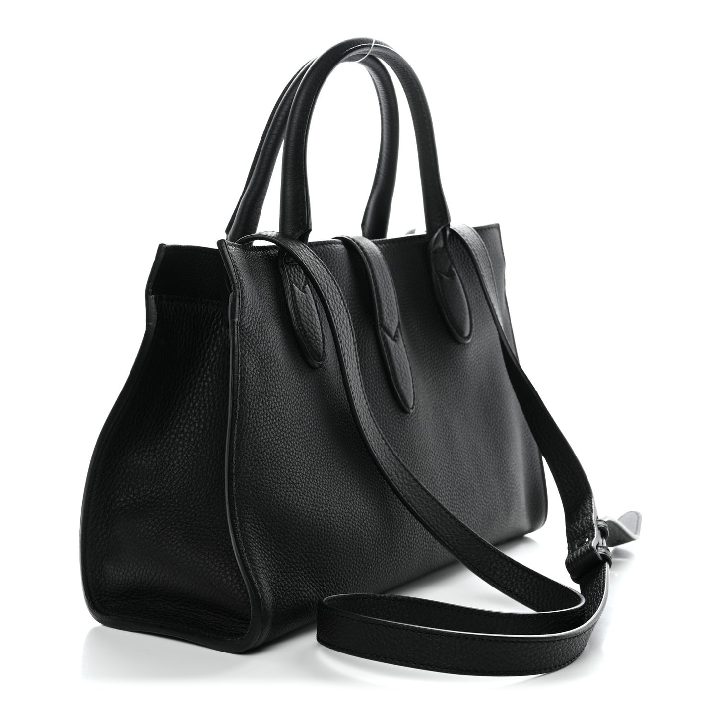 Soft Calfskin Small Jackie Top Handle Bag Black