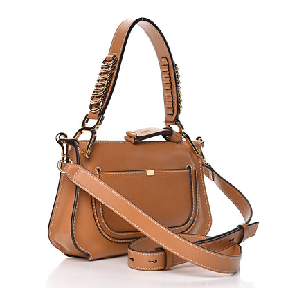 Chloe Shiny Calfskin Small Marcie Saddle Shoulder Bag Autumnal Brown 3 of 10