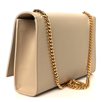 Saint Laurent Grain De Poudre Medium Monogram Kate Satchel Nude Powder 3 of 11