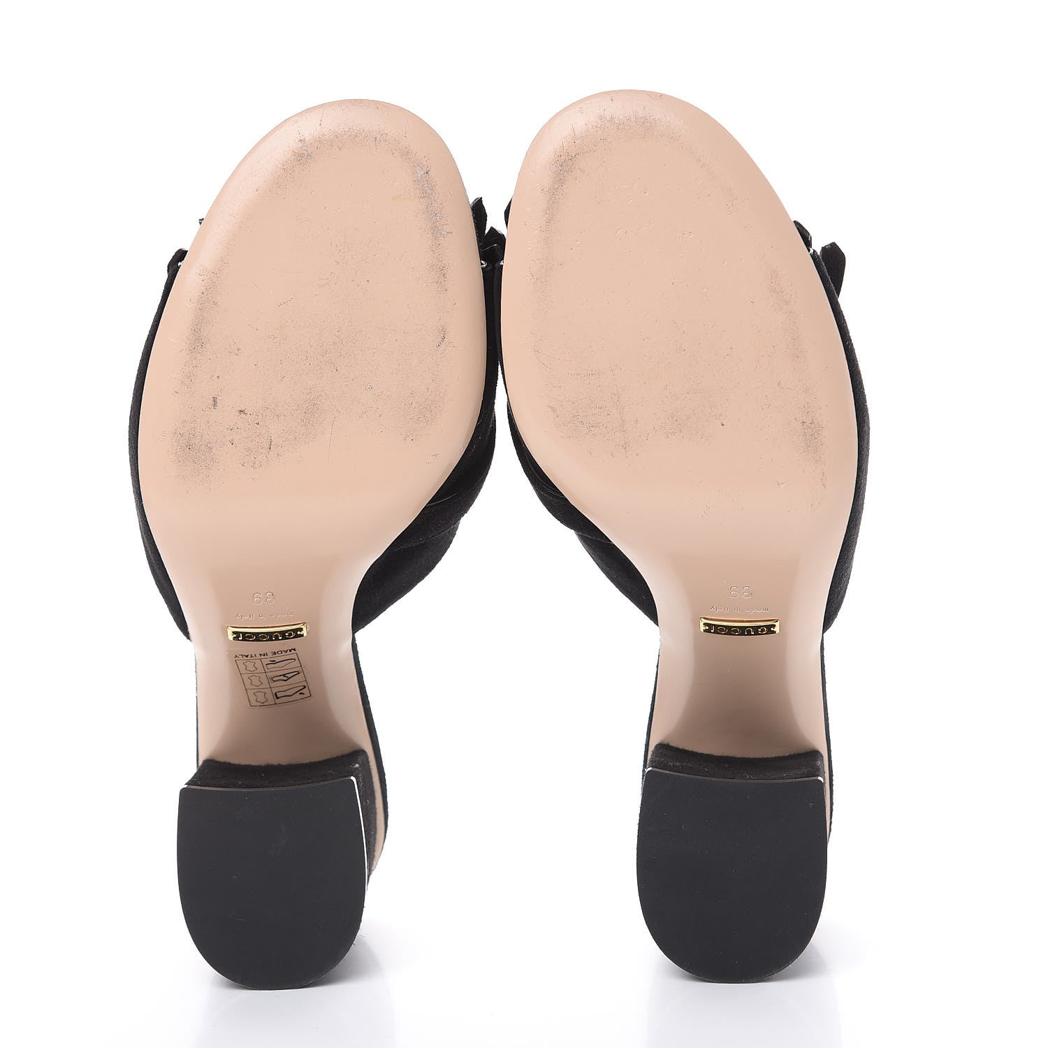 Gucci Kid Scamosciato GG Marmont Fringe 75mm Slide Sandals 39 Black 5 of 10