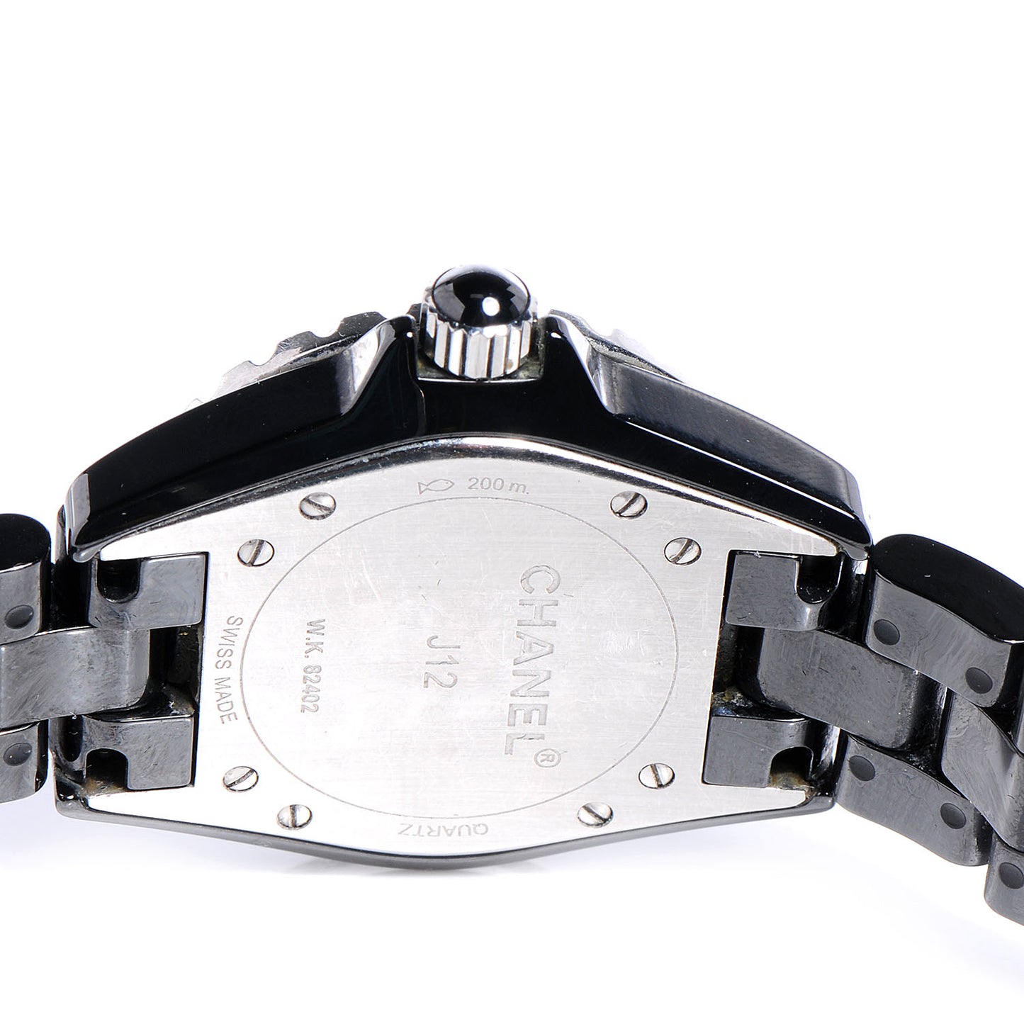 Stainless Steel Ceramic Diamond Pave Bezel 33mm J12 Quartz Watch Black