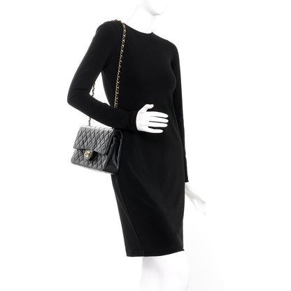 Chanel Lambskin Quilted Medium Double Flap Black 2 of 10