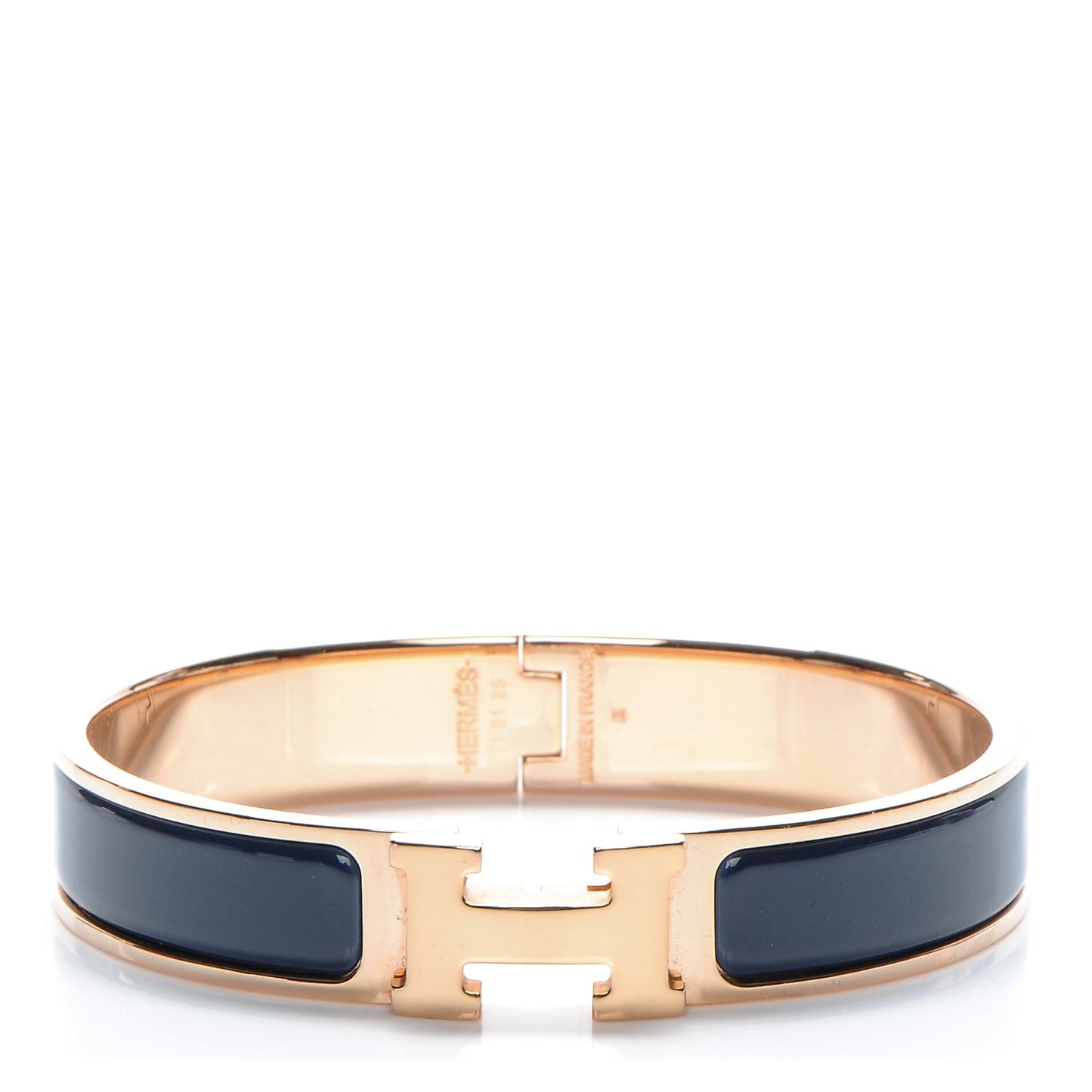Narrow Enamel Clic Clac H Bracelet PM Bleu Biarritz