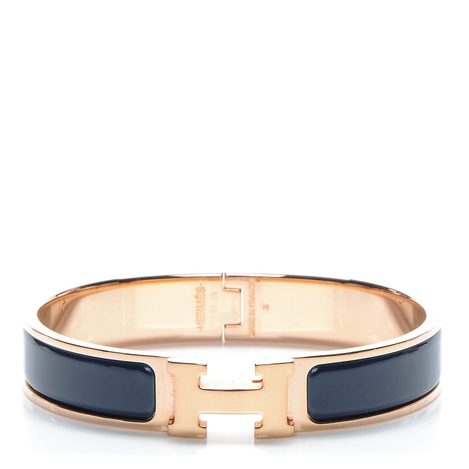Hermes Narrow Enamel Clic Clac H Bracelet PM Bleu Biarritz 1 of 5