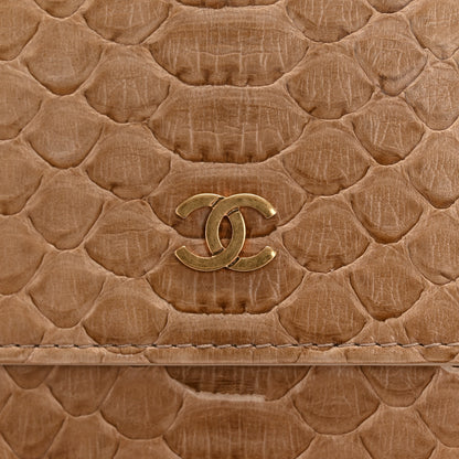 Chanel Snakeskin Wallet On Chain WOC Beige 14 of 15