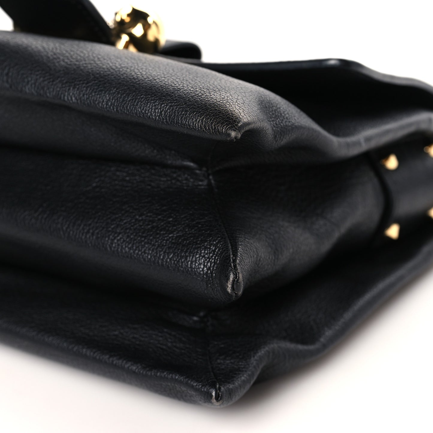 Calfskin Small Twin Skull Chain Crossbody Black