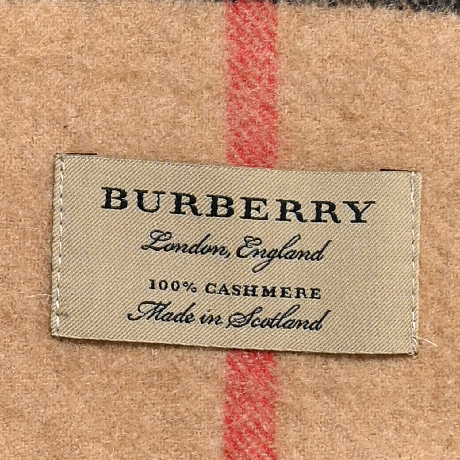 Burberry Cashmere Sequin Check Heart Fringe Scarf Camel Red 4 of 4