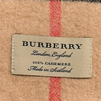 Burberry Cashmere Sequin Check Heart Fringe Scarf Camel Red 4 of 4