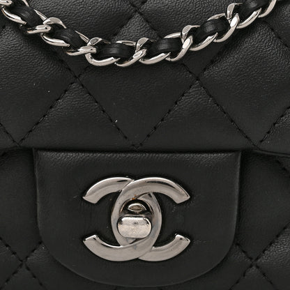 Chanel Lambskin Quilted Extra Mini Rectangular Flap Black 8 of 12