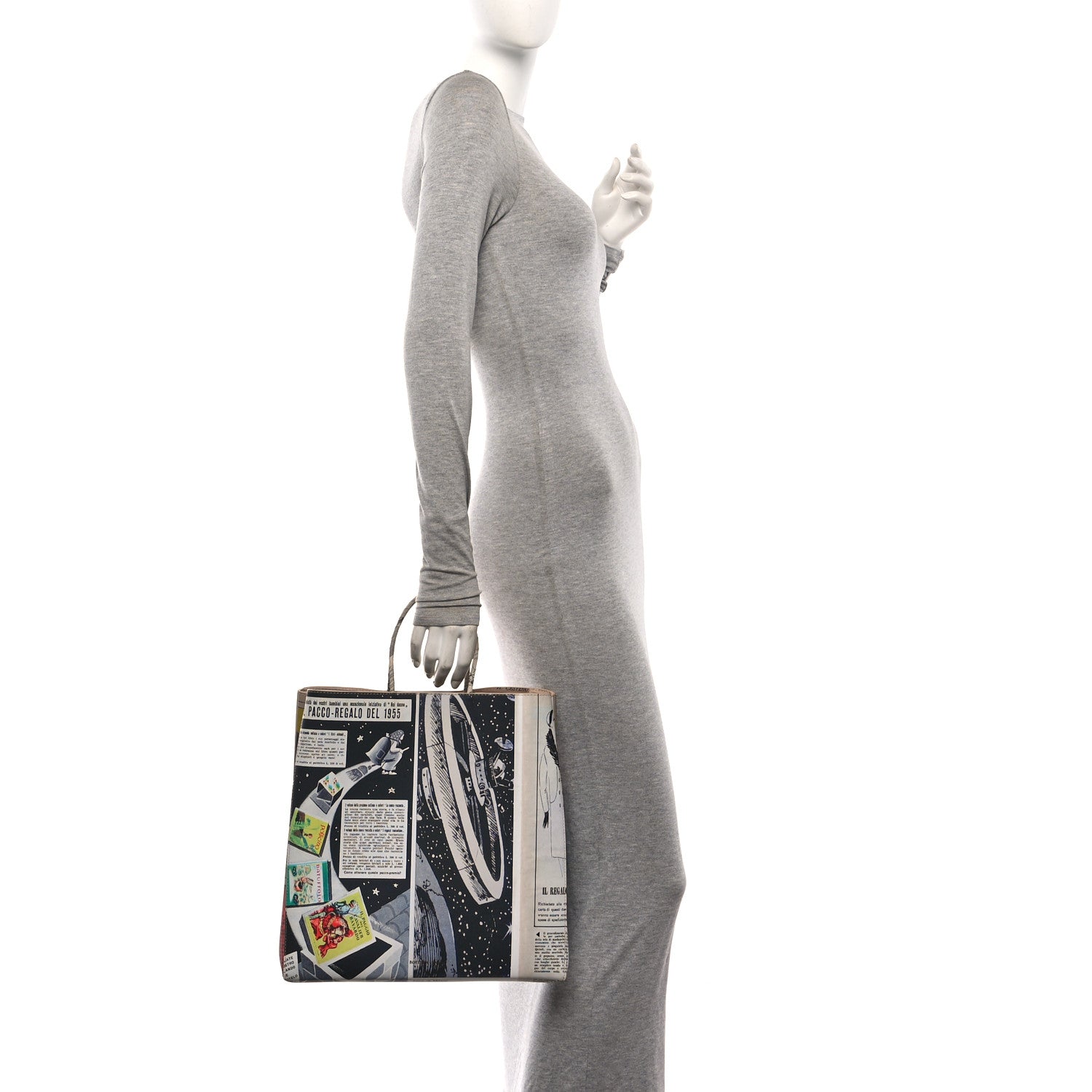 Bottega Veneta Printed Calfskin Medium Newspaper Tote Bag 2 of 10