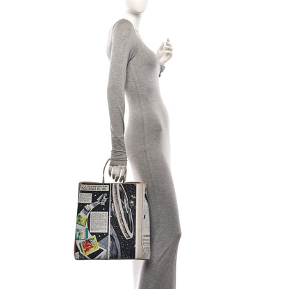 Bottega Veneta Printed Calfskin Medium Newspaper Tote Bag 2 of 10