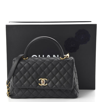 Chanel Caviar Quilted Small Coco Handle Flap Black 10 of 10