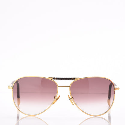Louis Vuitton Damier Ebene Conspiration Pilote Sunglasses Z0202U Gold 2 of 8