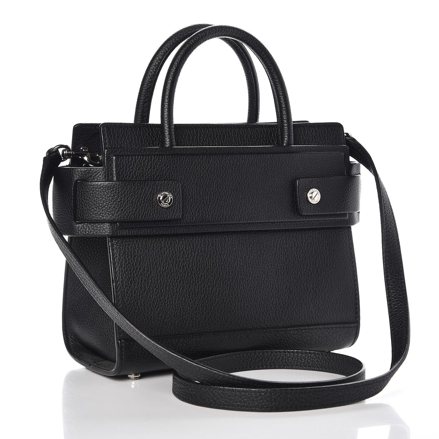 Grained Calfskin Mini Horizon Satchel Black