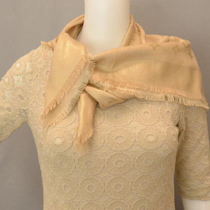 Louis Vuitton Wool Silk Monogram Square Scarf 2 of 5