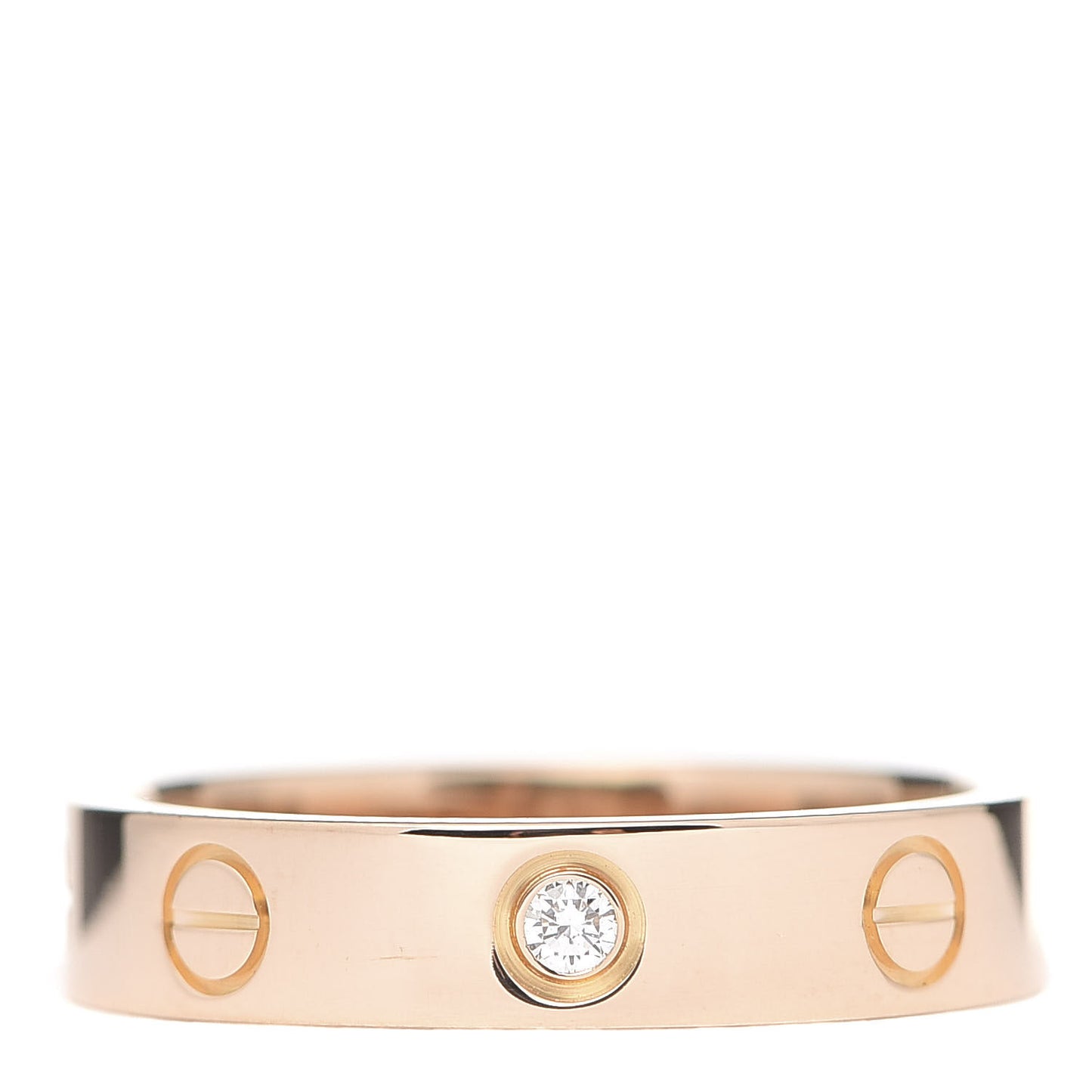 18K Pink Gold Diamond 4mm LOVE Wedding Band Ring 51 5.75