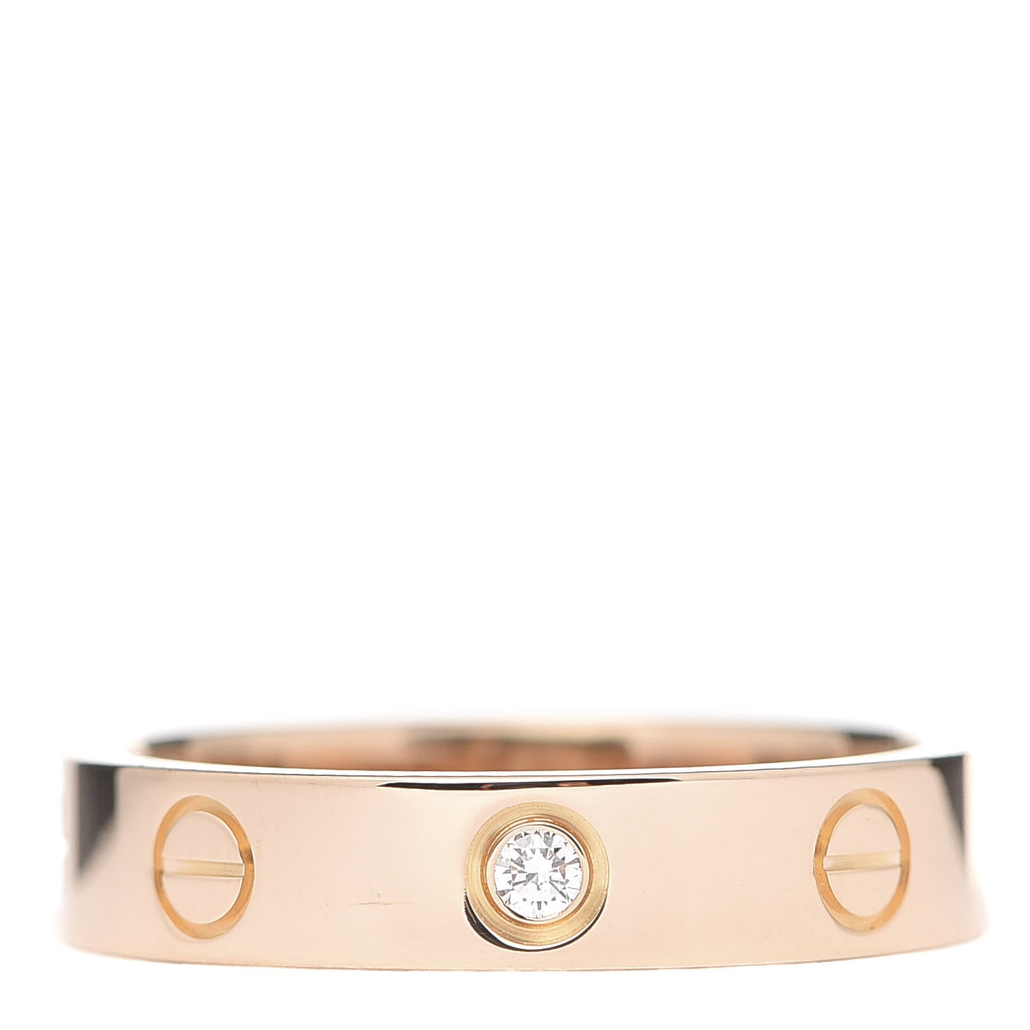 Cartier 18K Pink Gold Diamond 4mm LOVE Wedding Band Ring 51 5.75 1 of 5