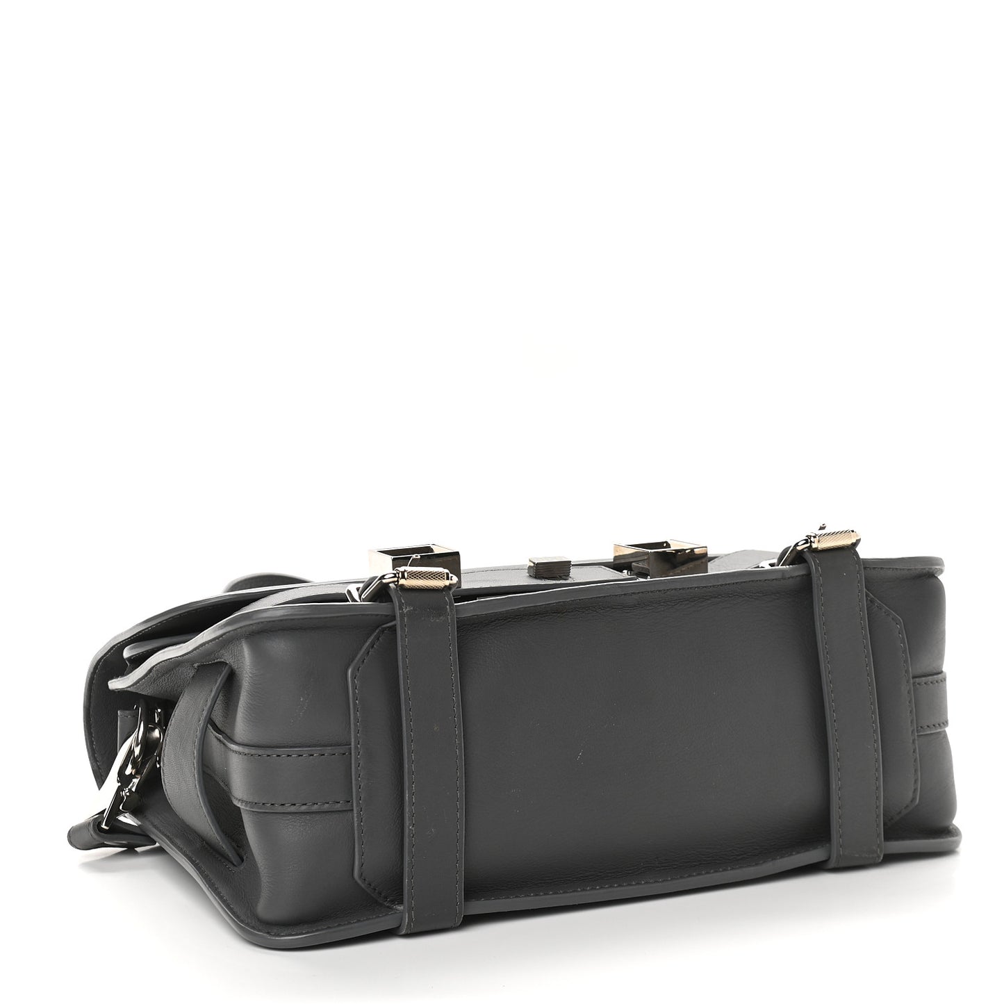 Smooth Calfskin PS11 Classic Shoulder Bag Heather Grey