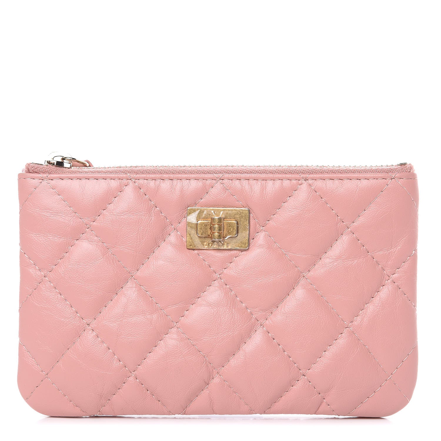 Chanel Aged Calfskin Quilted Small Reissue Cosmetic Case Light Pink 1 of 8