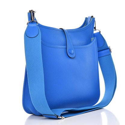 Hermes Taurillon Clemence Evelyne III PM Bleu Hydra 3 of 10