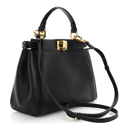 Fendi Nappa Mini Peekaboo Iconic Satchel Black 3 of 9