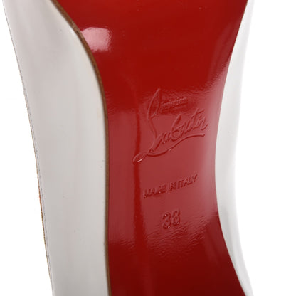 Christian Louboutin Glitter Patent Fluo Tucsick 100 Pumps 38 White Gold 6 of 8