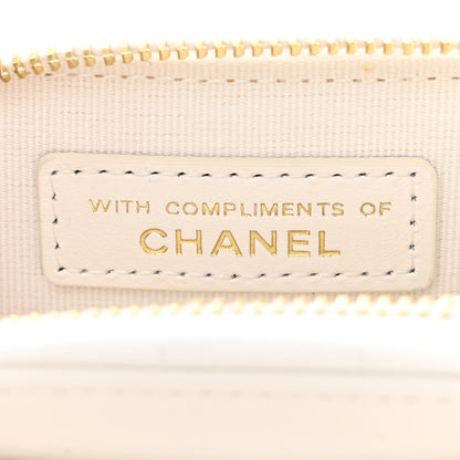 Chanel Tweed Quilted Bow Flap Card Holder On Chain White 7 of 12