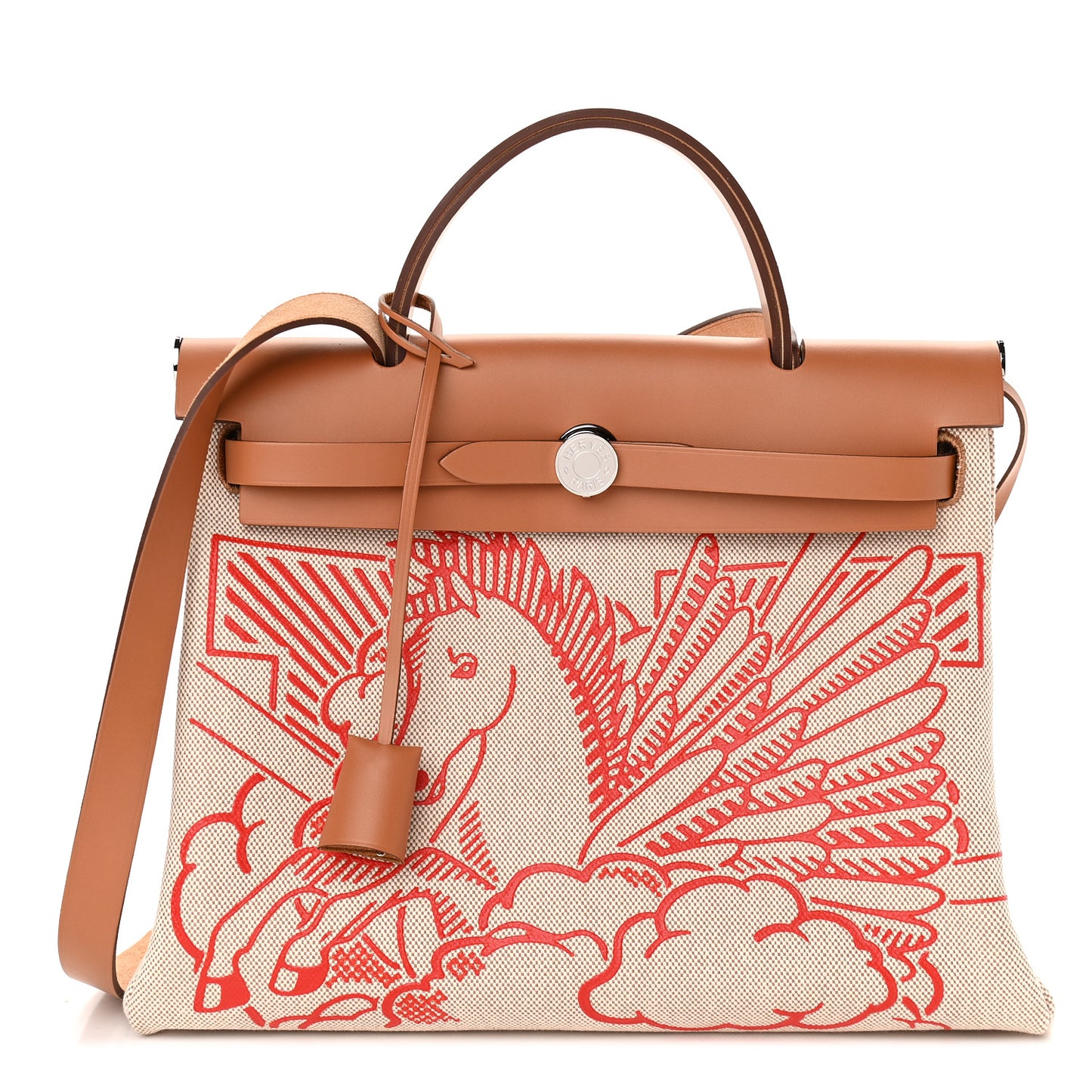 Vache Hunter Toile Pegase Pop Herbag Zip Retourne 31 PM Capucine Ecru