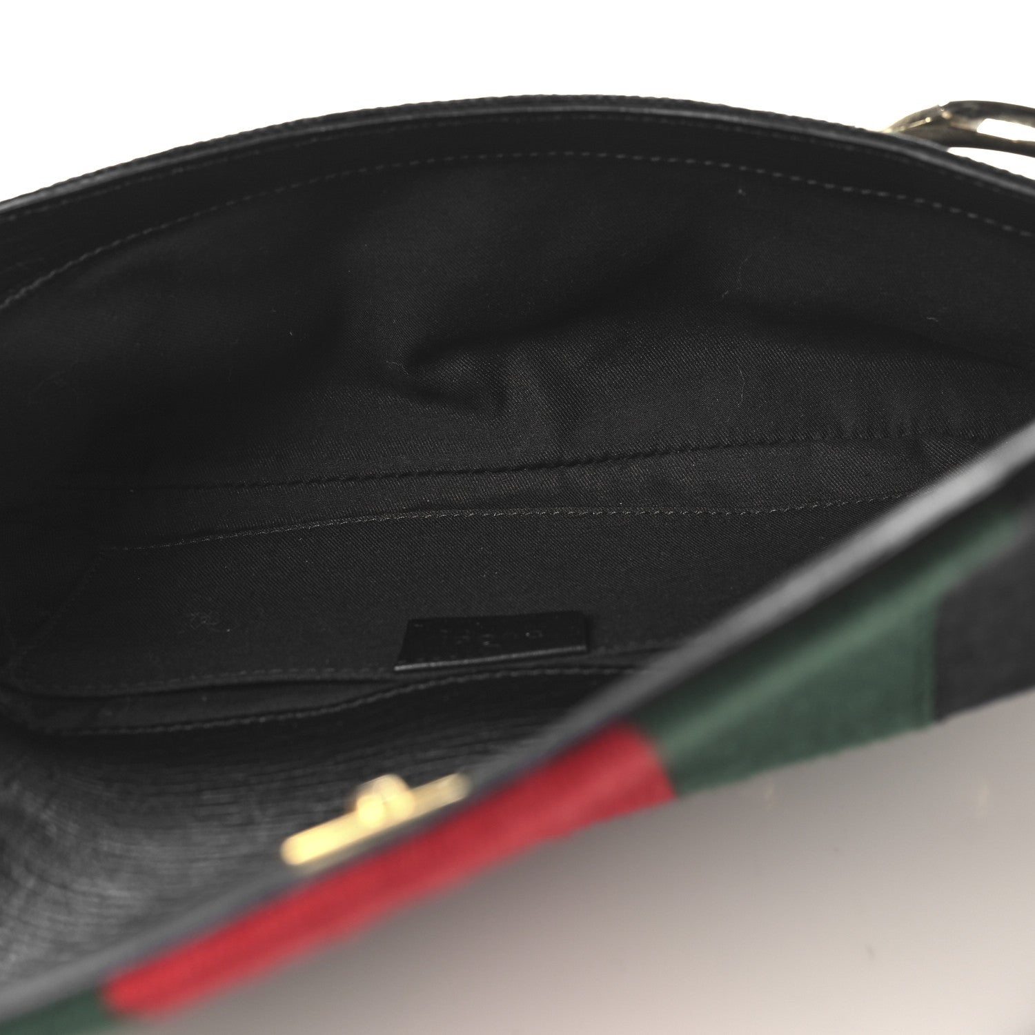Gucci Monogram Web Horsebit Chain Clutch Black 5 of 11
