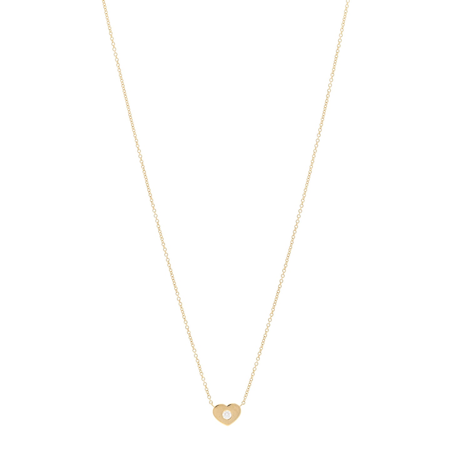 18K Yellow Gold Diamond Paloma Picasso Modern Heart Pendant Necklace