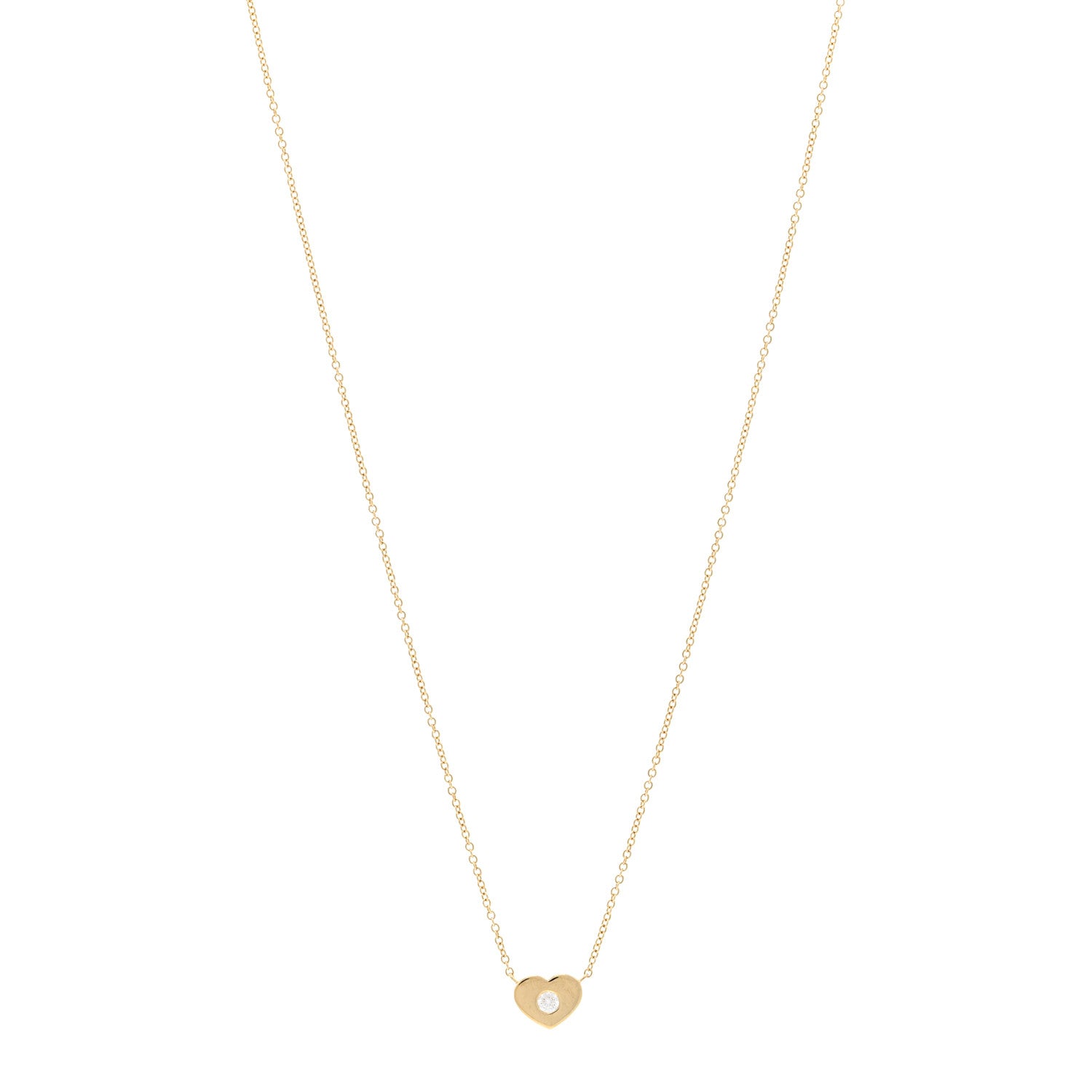 Tiffany 18K Yellow Gold Diamond Paloma Picasso Modern Heart Pendant Necklace 1 of 4