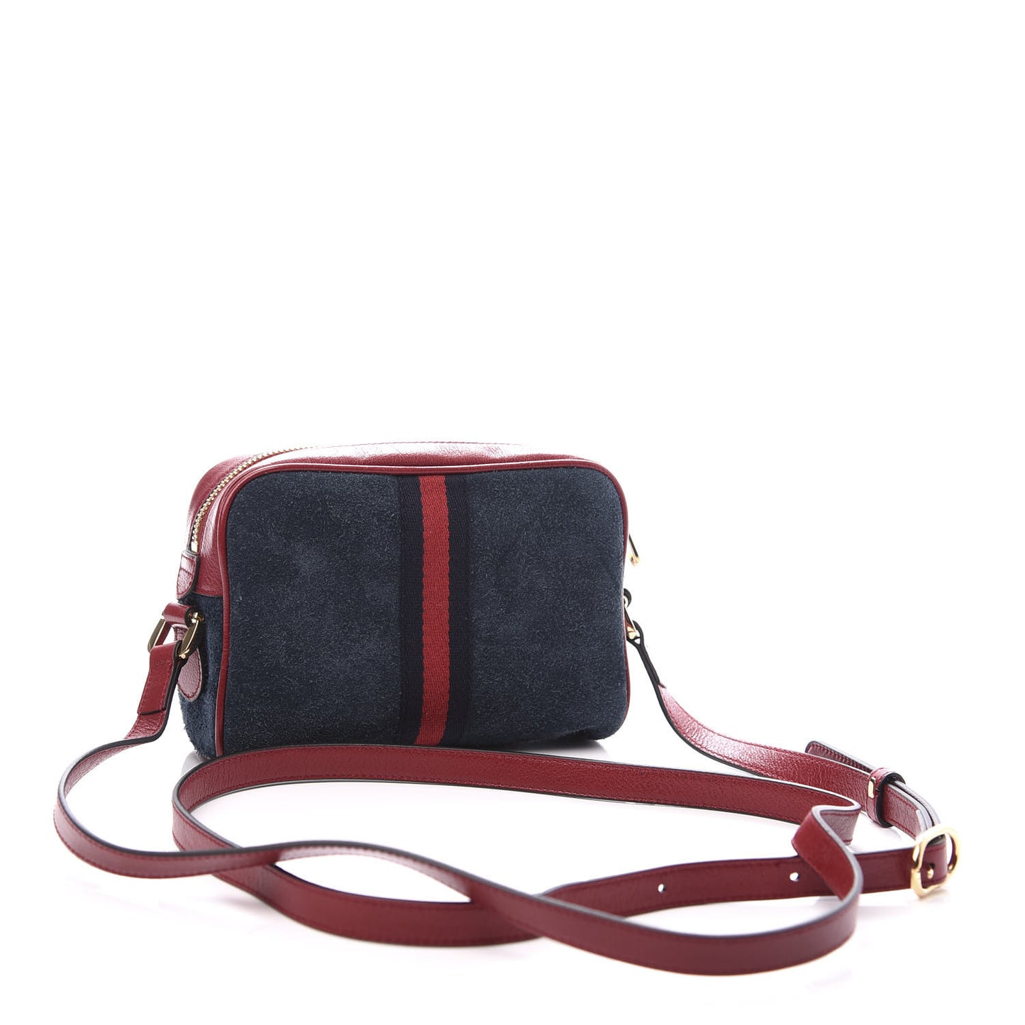 Suede Calfskin Web Mini Ophidia Shoulder Bag New Blue Romantic Cherry