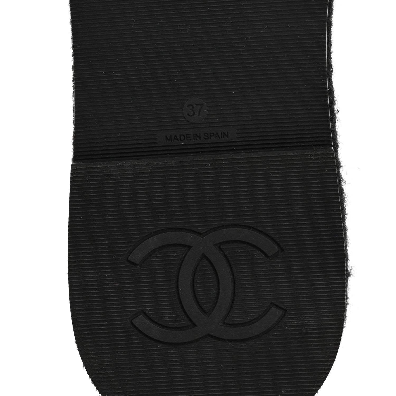 Chanel Wool Alpaca Chain CC Slide Sandals 37 Black 8 of 12