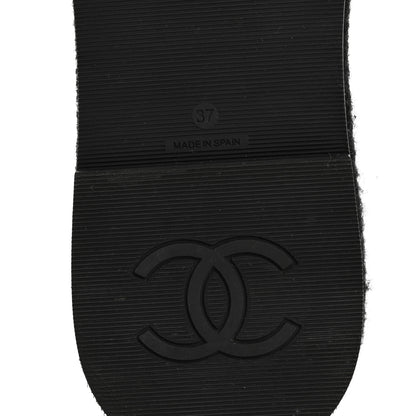 Chanel Wool Alpaca Chain CC Slide Sandals 37 Black 8 of 12