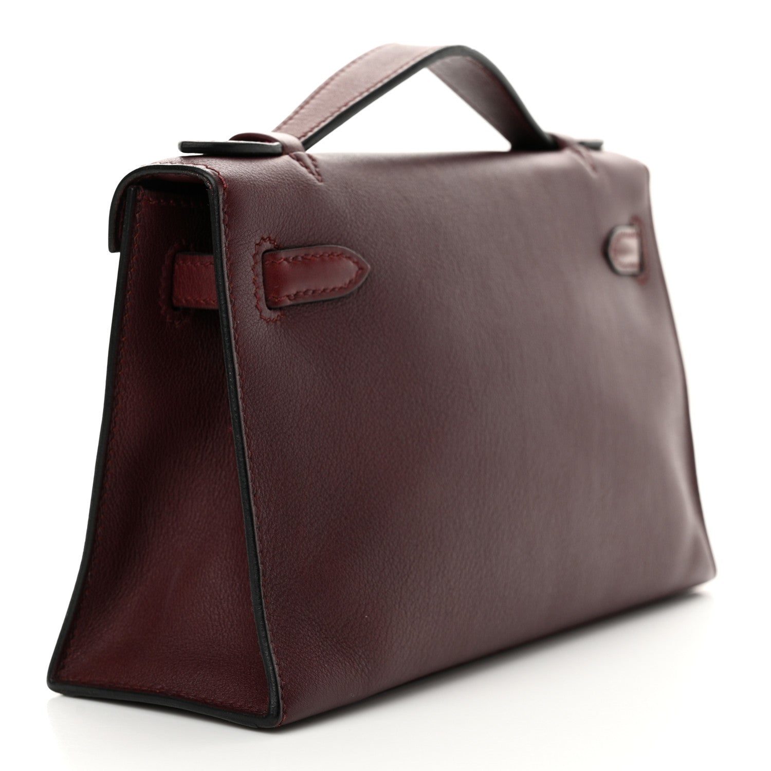 Hermes Evergrain Kelly Pochette Clutch Prune 3 of 9