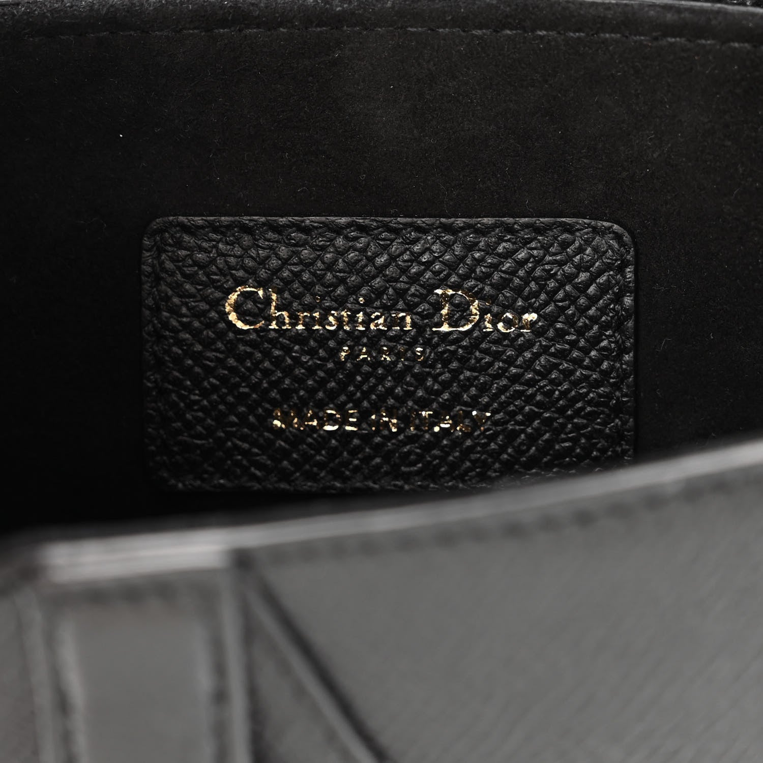 Christian Dior Grained Calfskin Mini Saddle Bag Black 6 of 10
