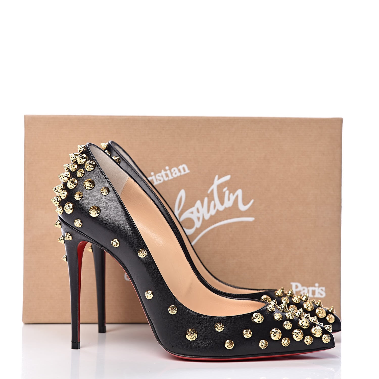 Christian Louboutin Shiny Nappa Studded Aimantaclou 100 Pumps 38.5 Black 8 of 8