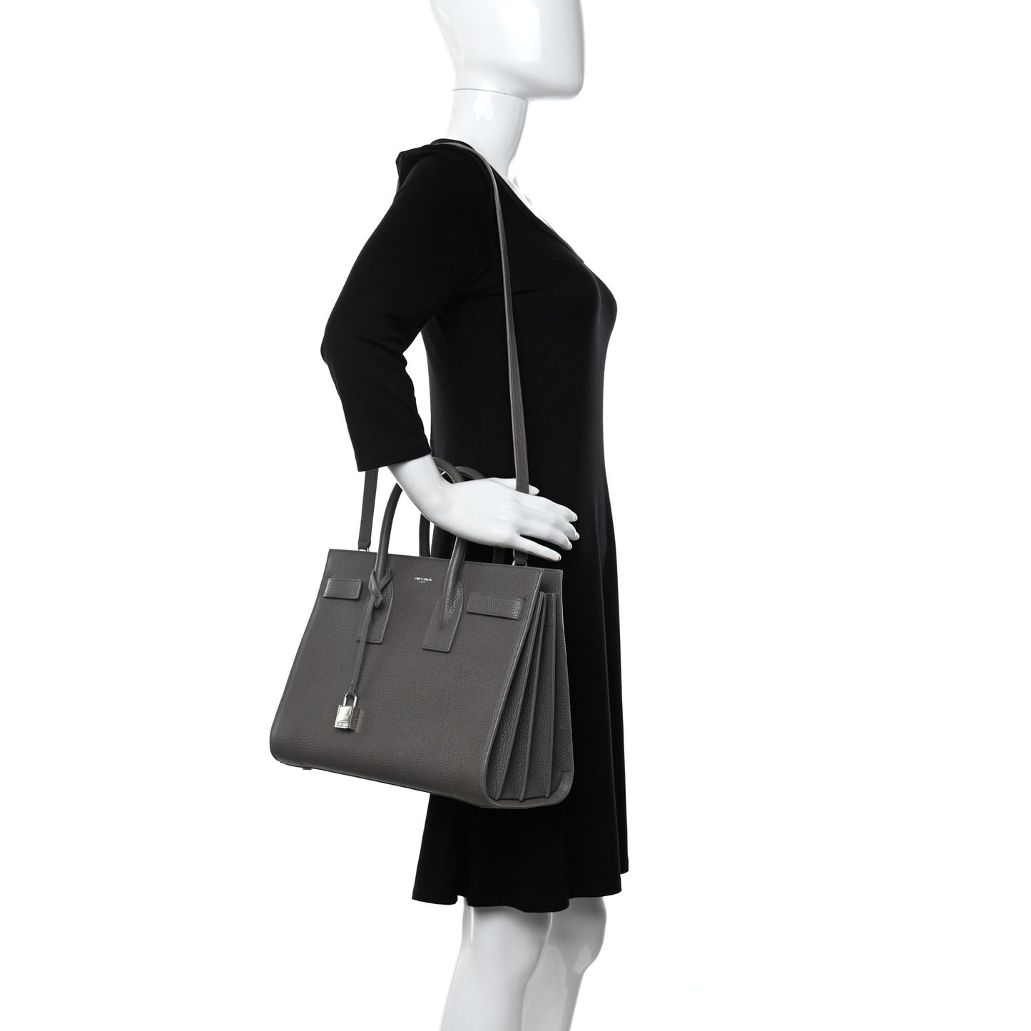 Grained Calfskin Small Sac De Jour Fog
