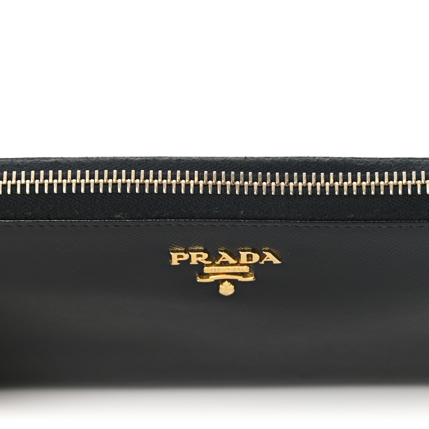 Prada Saffiano Metal Zip Around Wallet Black 11 of 12