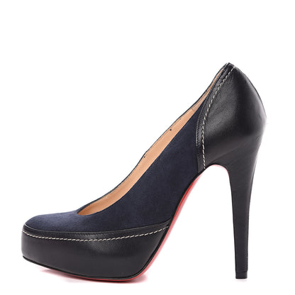 Christian Louboutin Veau Velours Nappa Defil Decollete 120 Pumps 35 Marine 1 of 9