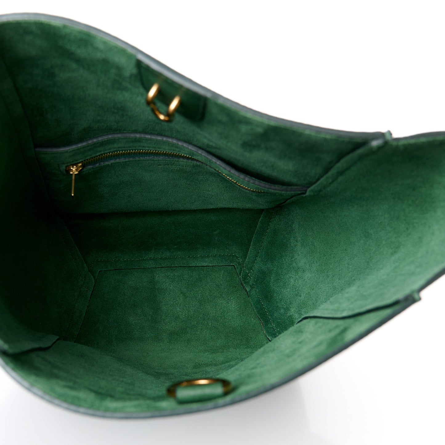Soft Grained Calfskin Small Sangle Bucket Bag Malachite