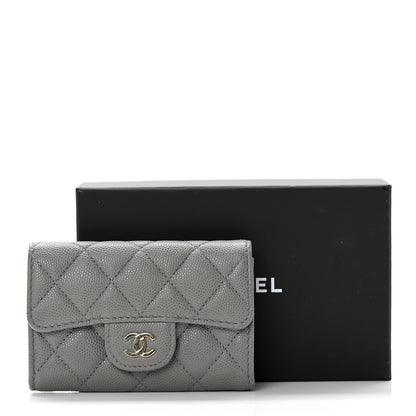 Chanel Caviar Quilted Flap Card Holder Wallet Dark Grey 8 of 8