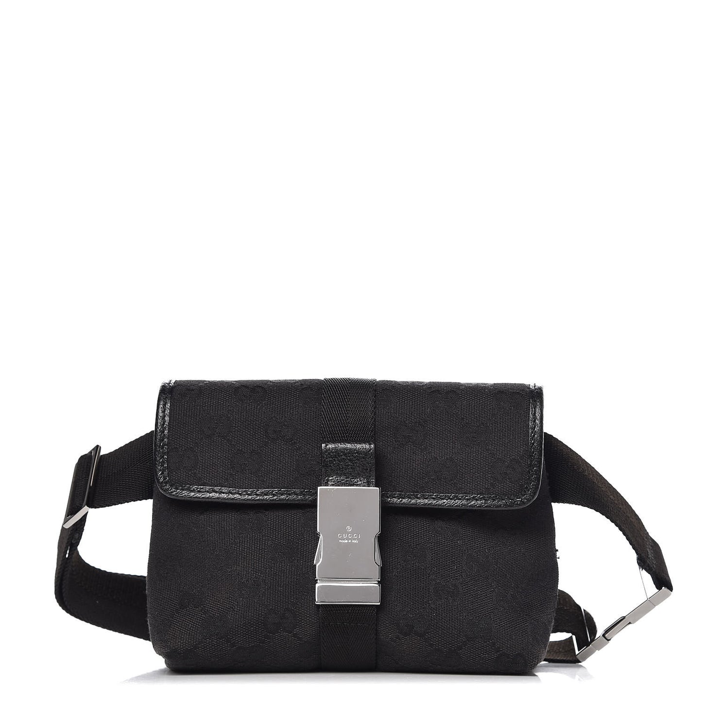 GG Monogram Web Buckle Belt Bag Black