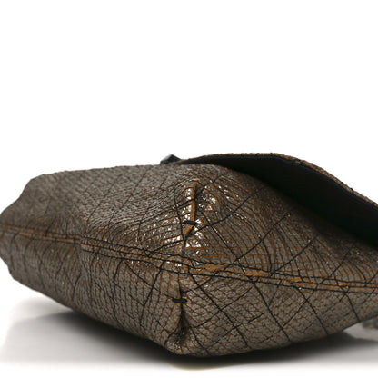 Lanvin Crackled Metallic Lame Quilted Happy Partage Bag Gold 17 of 17