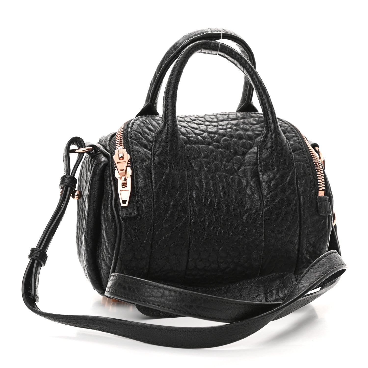 Alexander Wang Pebbled Lambskin Mini Rockie Black Rose Gold Hardware 3 of 10