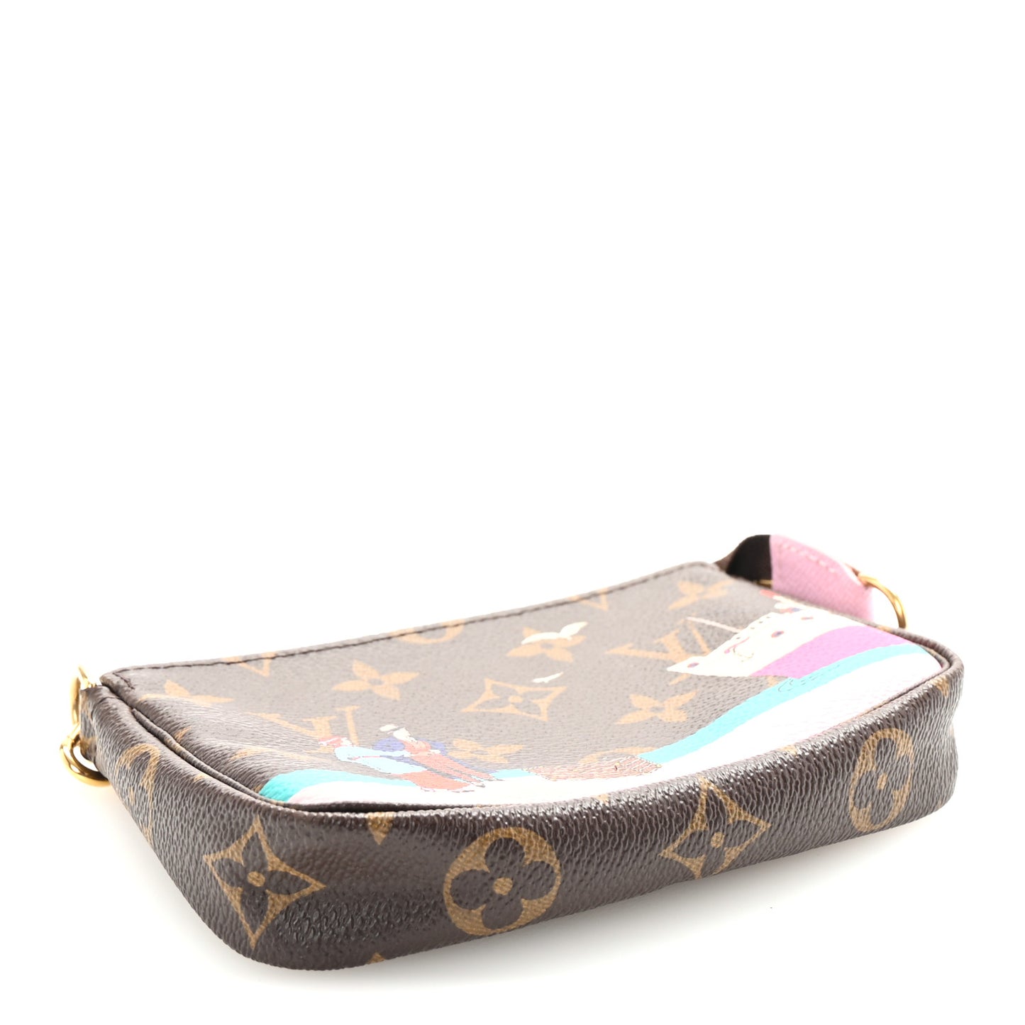Monogram 2016 Christmas Animation Mini Pochette Accessories Rose Ballerine