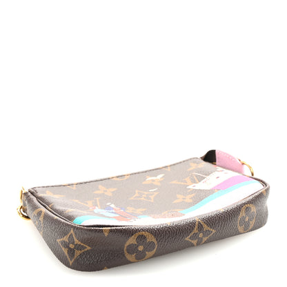 Louis Vuitton Monogram 2016 Christmas Animation Mini Pochette Accessories Rose Ballerine 4 of 7