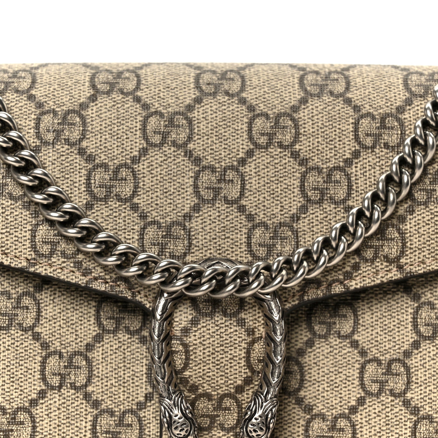 Gucci GG Supreme Monogram Mini Dionysus Chain Wallet Beige Taupe 8 of 10