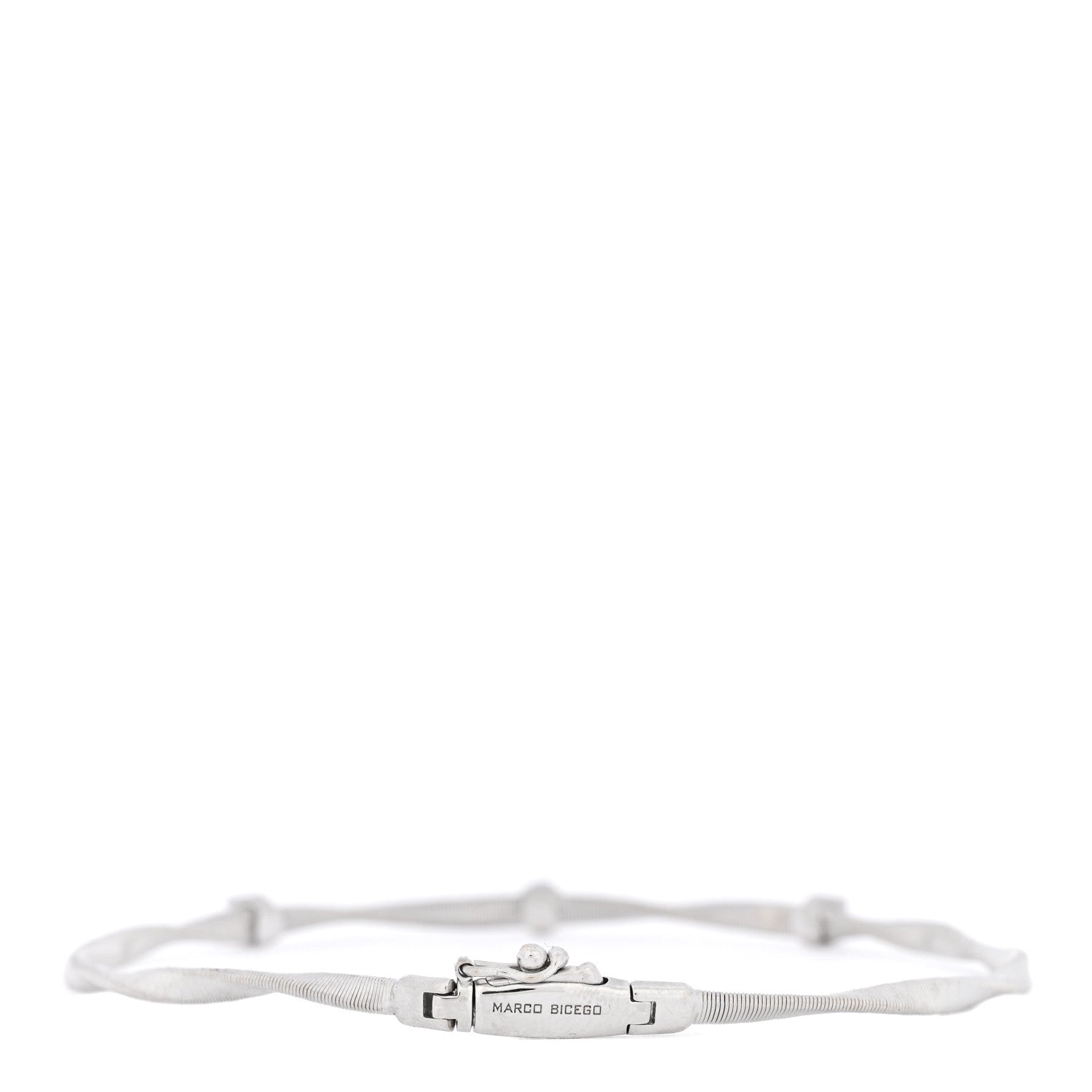 Marco Bicego 18K White Gold Diamond Marrakech Twisted Coil Bracelet 2 of 4